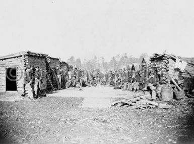 Union soldiers in camp