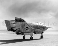 Side view of X-24A Lifting Body on lakebed, Edwards AFB