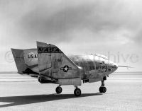 Side view of X-24A Lifting Body on lakebed, Edwards AFB