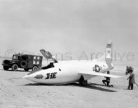 X-1E lands with nose gear failure