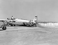 X-1E during engine test, Edwards AFB