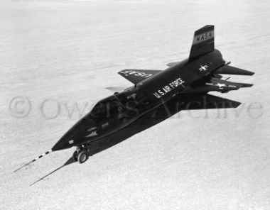 X-15 Rocket Aircraft on lakebed at Edwards AFB