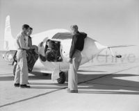 Test pilot John Griffith in Bell X-1 with crew