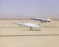 X-24B landing with Lockheed F-104 chase plane