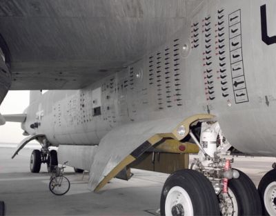 Mission markings painted on the side of NASA's B-52 mothership