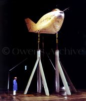 Technician beside the X-24A in wind tunnel testing