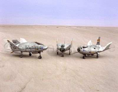 NASA's lifting body aircraft on Rogers Dry Lake, Edwards AFB