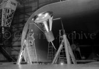 Mercury space capsule undergoing tests in Full Scale Wind Tunnel, January 1959
