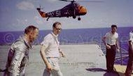 Astronaut Alan B. Shepard on the deck of U.S.S. Lake Champlain, 