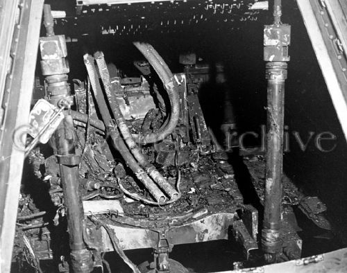 Interior Apollo 204 spacecraft after fire