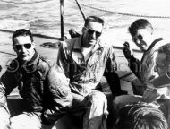 Apollo 1 backup crew relaxes aboard the NASA Motor Vessel