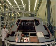 Heat shield being installed on Apollo 204 CM, April 18, 1966. Apollo 1