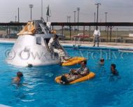 Apollo 204 prime crew during water egress training, June 1, 1966