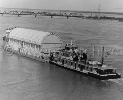 Shakedown cruise of Saturn booster barge 