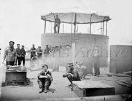 Sailors on deck of U.S.S. Monitor