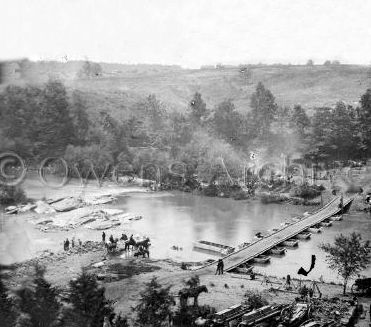 Canvas pontoon bridge, Ericho Mills, Va