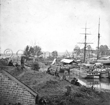 Supply vessels at White House Landing