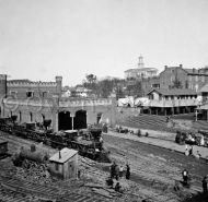 Railroad yard and Capitol, Nashville