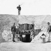 Entrance to magazine, Fort Brady