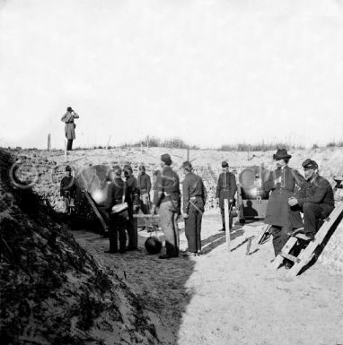 Federal mortars aimed at Fort Sumter