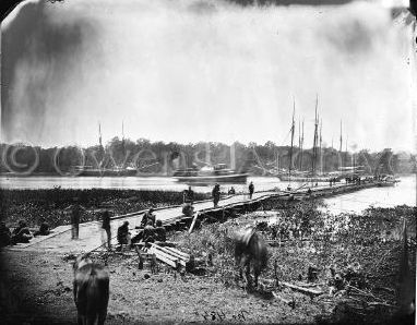 Pontoon bridge at James River, Va