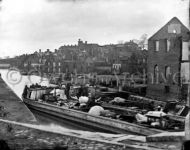 Barges with African Americans on Canal