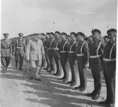 Churchill inspecting the 4th Hussars Regiment in Egypt