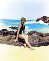 Deborah Kerr at beach