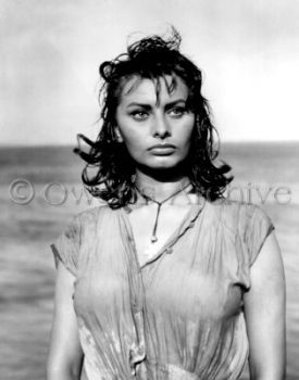 Sophia Loren wearing wet see thru shirt