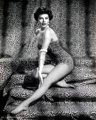 Ava Gardner in leopard swimsuit