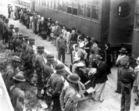 Japanese Arrive at Santa Anita Assembly Center