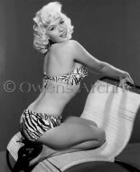 Jayne Mansfield wearing bikini & high heels