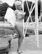 Jayne Mansfield with bikini and high heels