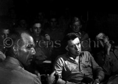 Pilots in briefing room USS Essex 