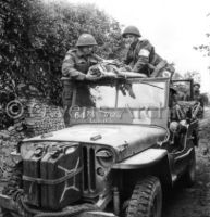 Canadian medic help evacuate wounded, Battle of Caen
