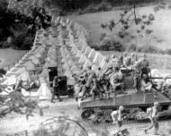 US 3rd Armored Sherman Tank Drive Past Siegfried Line