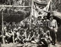 Australian troops at YMCA forward unit, New Guinea jungle