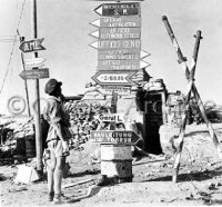 German and Italian signposts in Tobruk, Libya