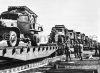 Trucks and supplies for the Alcan Highway