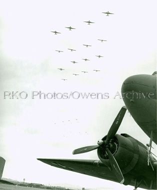 C-47 Transports Towing Gliders to Drop Point