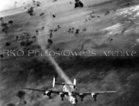 B-24 Bomber Flying in Heavy Flak over Germany