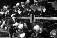 Sailor working on Propeller in Torpedo Room