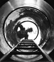 Sailor Looks Down Conning Tower on USS Marlin