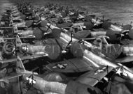 P-47 fighters on deck USS Casablanca 