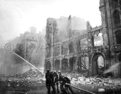 London Firemen Fighting Fires After Gemrman Air Raid