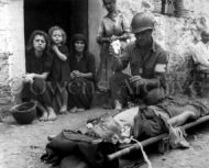 Medic with wounded soldier, Sicily