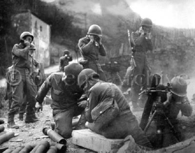 101st Airborne Fire Mortars at German Army