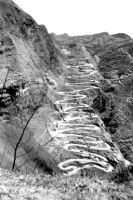 U.S. Convoy on mountain road Annan, China