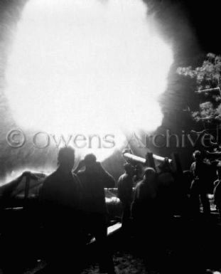 Marines fire at Japanese positions, Guam