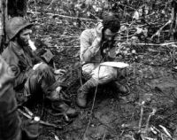 Commanding officer giving orders on Cape Gloucester